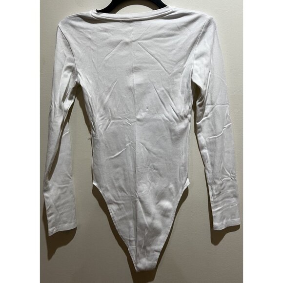 Zara Long Sleeve Bodysuit Size Medium ~ Ivory Color - Picture 2 of 4